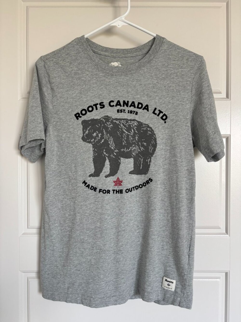 Roots Canada Men’s Bear Graphic T-Shirt Heather Gray Made For The Outdoors